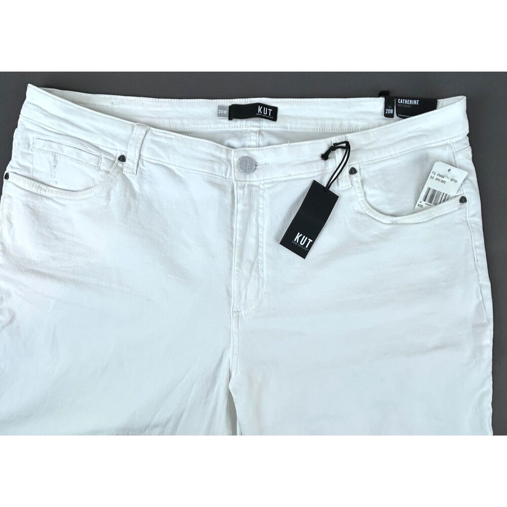 Kut From The Kloth Catherine Boyfriend White Denim Jeans Size 20W NWT - Picture 9 of 13